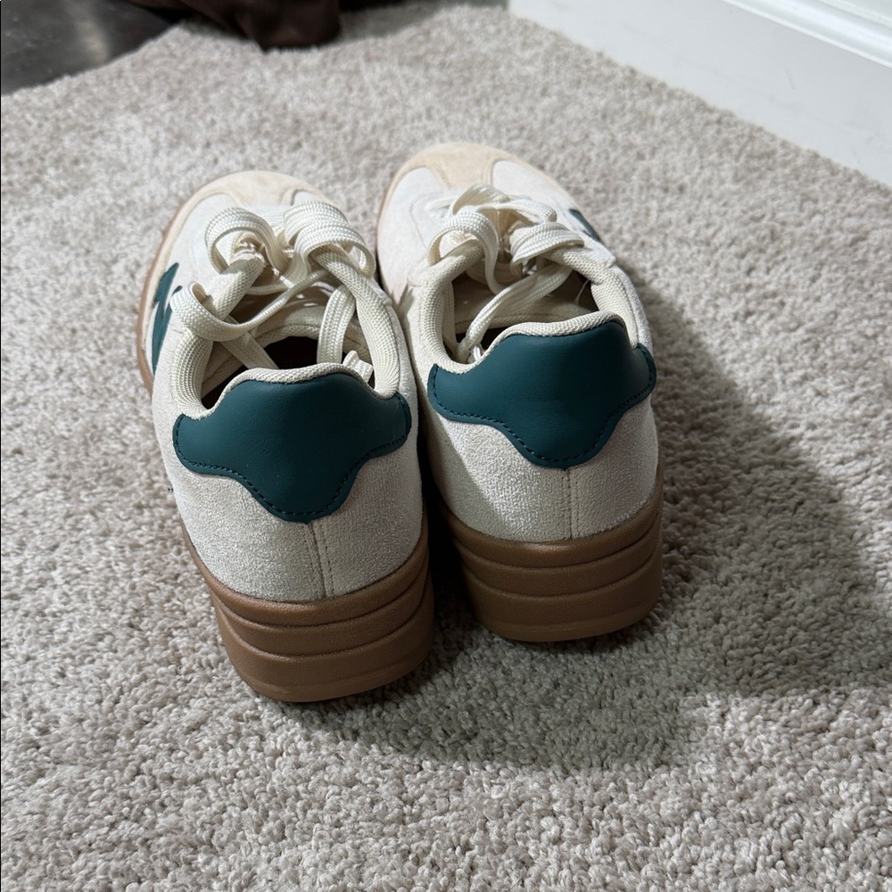 Fashion Nova Cream and Green Sneakers - Picture 4 of 6